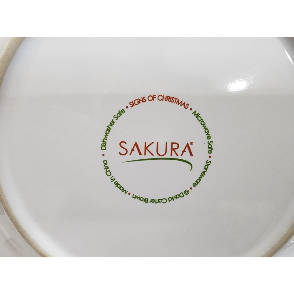 Sakura SIGNS OF CHRISTMAS Santa Salad Dessert Plate David Carter Brown 8.25" - Picture 3 of 3